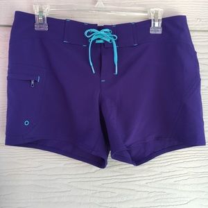 Athleta Clearwater Purple Lace Up Board Shorts